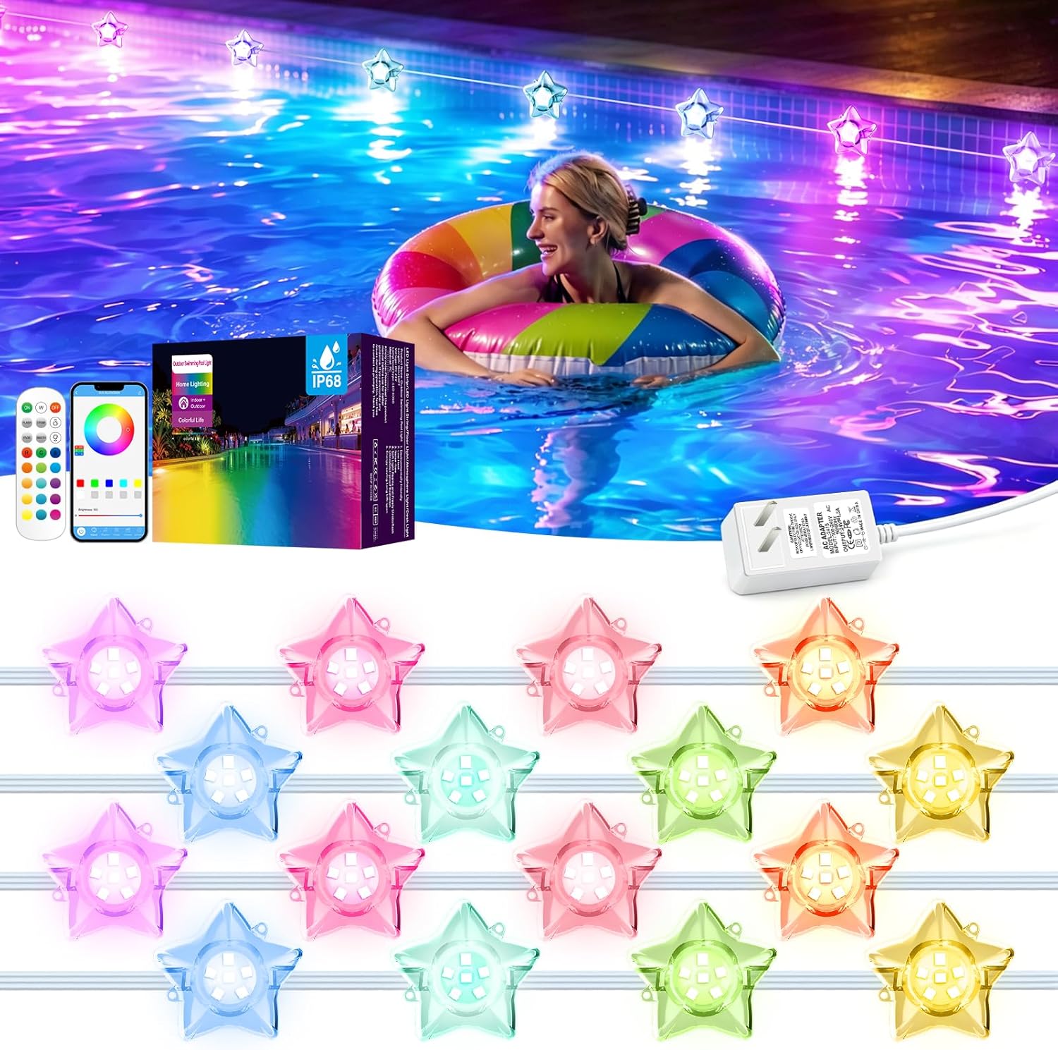Pool Light Solar Rechargeable - Solar Pool Lights All Season Multi