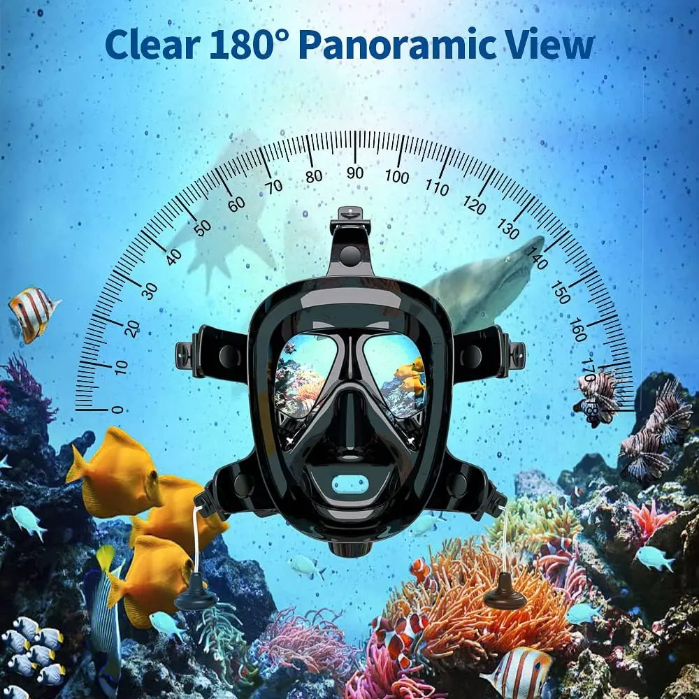 Full Face Diving Mask with Cam - Snorkel Mask Full Face ulasan dan harga