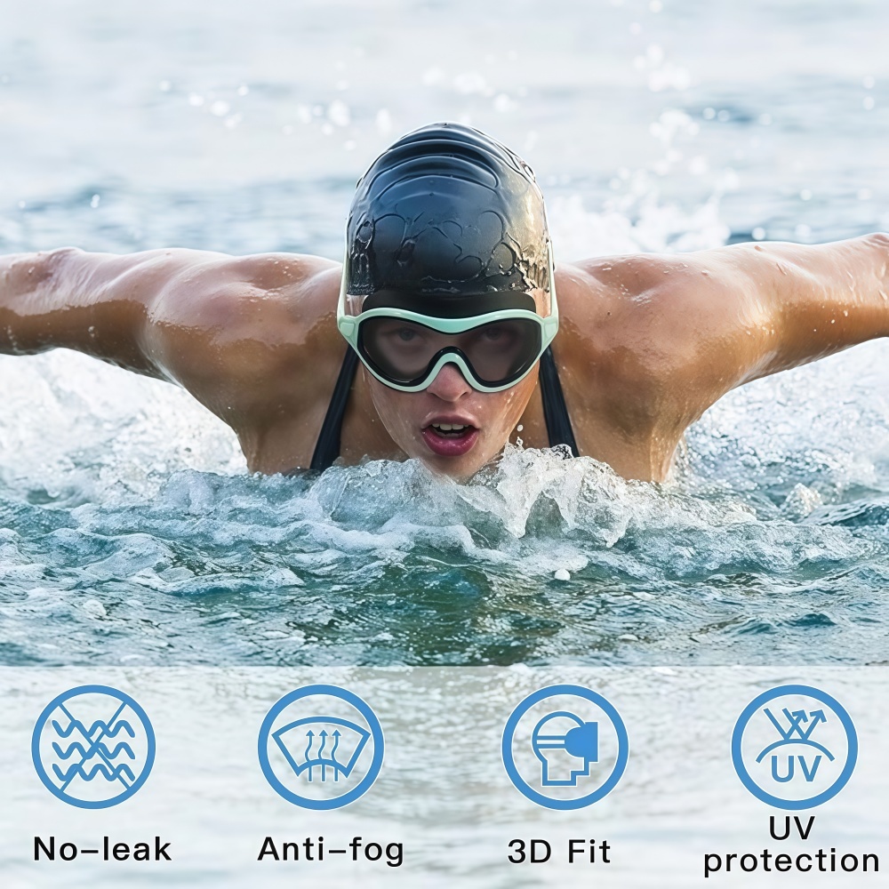 Adult Large Frame Silicone Swi - Swim Goggles Anti Fog Uv ulasan dan harga