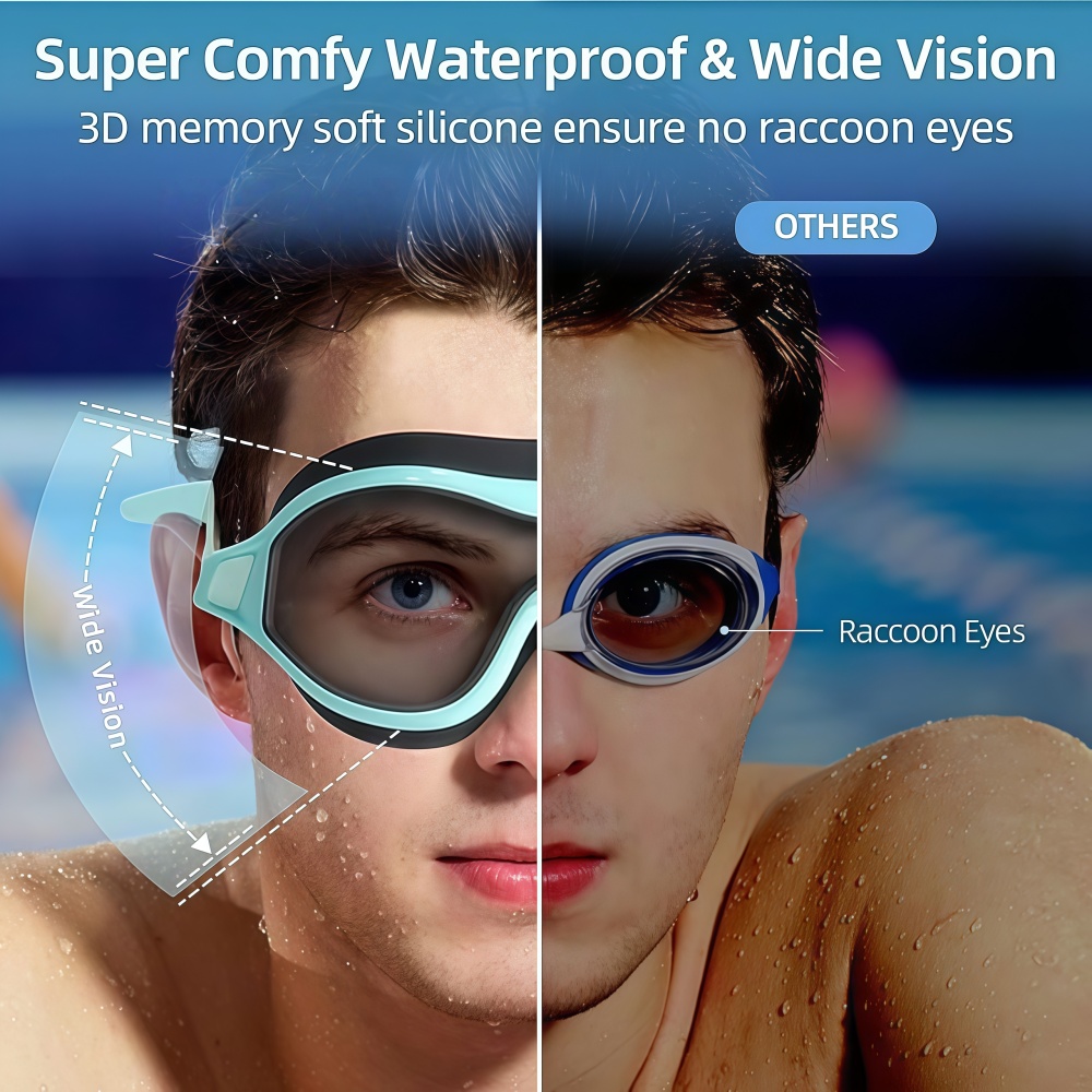 Adult Large Frame Silicone Swi - Swim Goggles Anti Fog Uv ulasan dan harga
