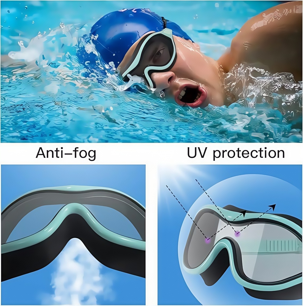 Adult Large Frame Silicone Swi - Swim Goggles Anti Fog Uv ulasan dan harga