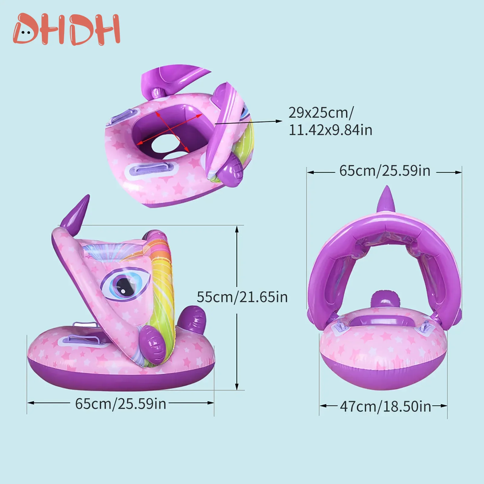 Baby Swimming Float with Sunsh - Pool Float Ring Inflatable ulasan dan harga