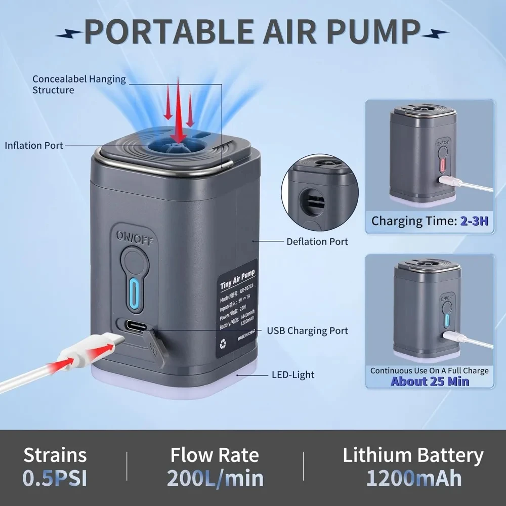Mini Portable Air Pump with 13 - Pool Lounger Inflatable ulasan dan harga