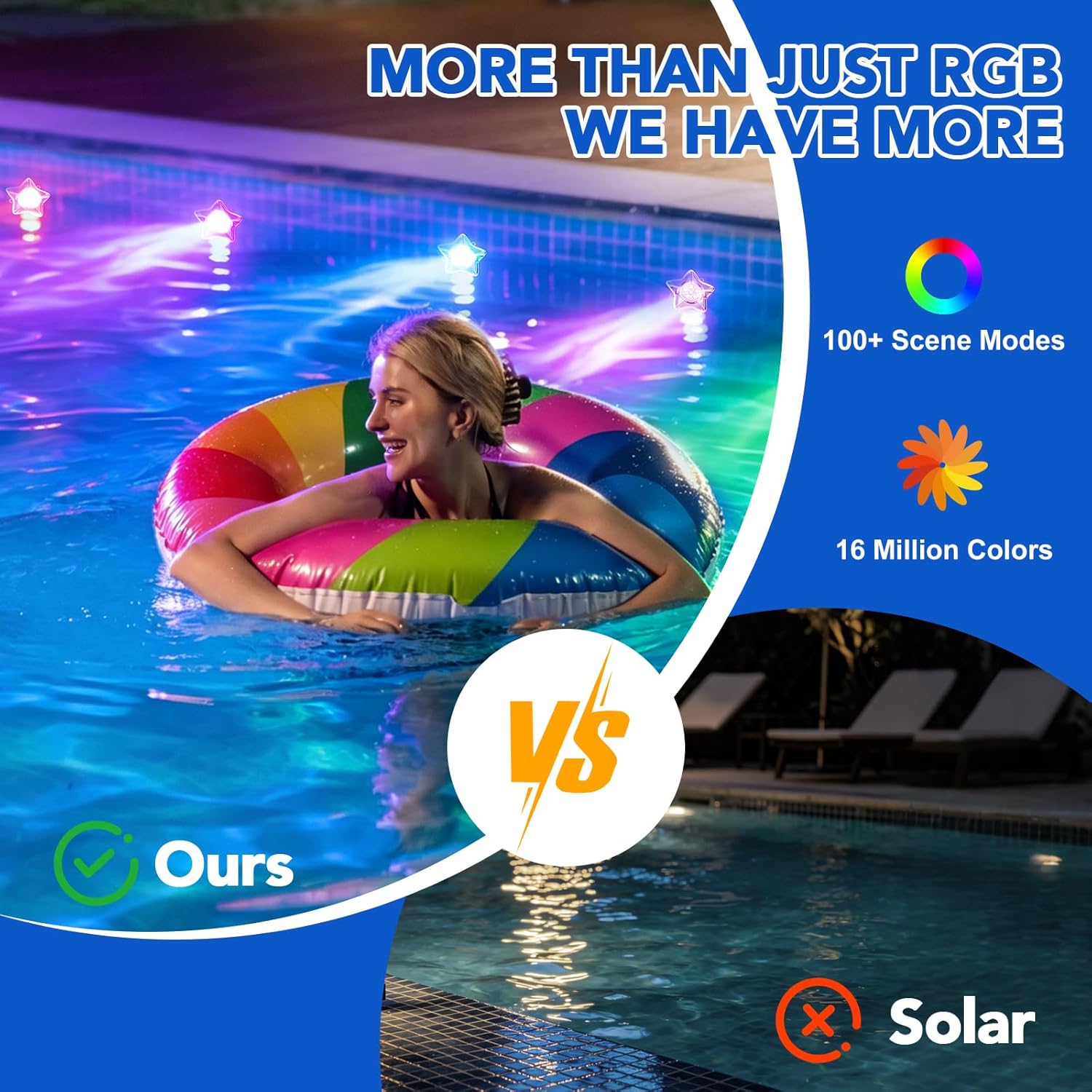 Solar Pool Lights All Season M - Pool Light Solar Rechargeable ulasan dan harga