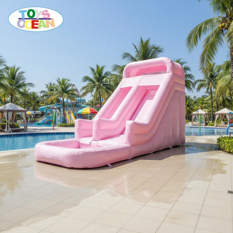 Commercial Grade Pink Double L - Water Slide Inflatable ulasan dan harga