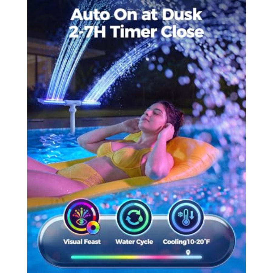 Solar pool fountain for ingrou - Pool Light Solar Rechargeable ulasan dan harga