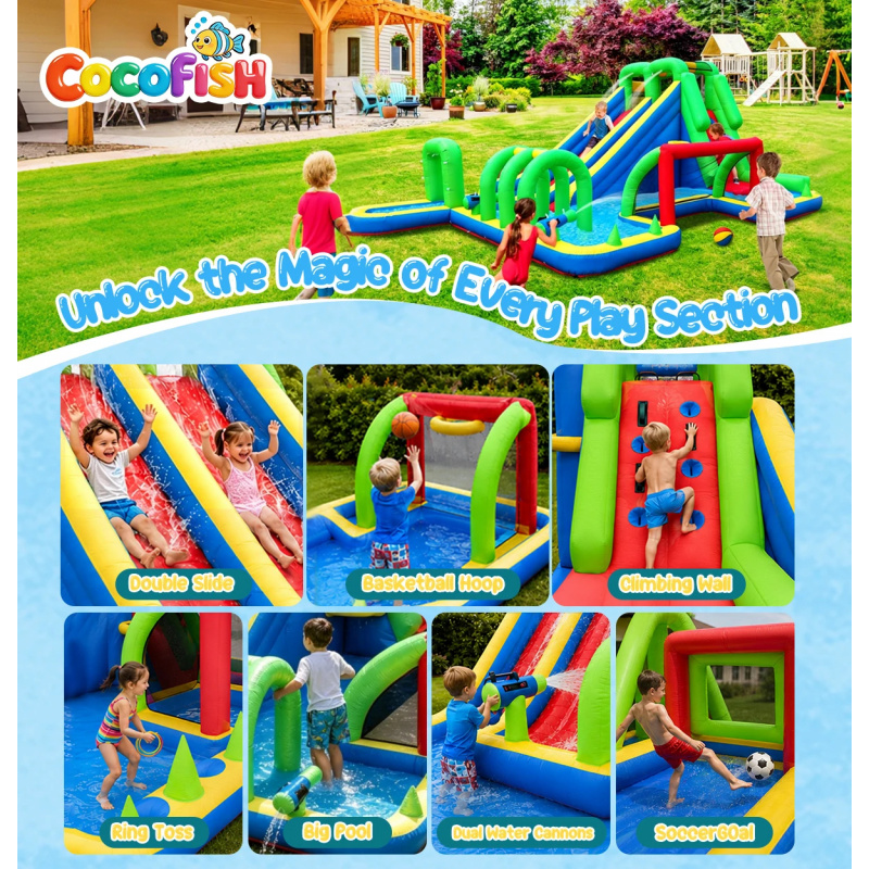 Cocofish Large Inflatable Wate - Water Slide Inflatable ulasan dan harga