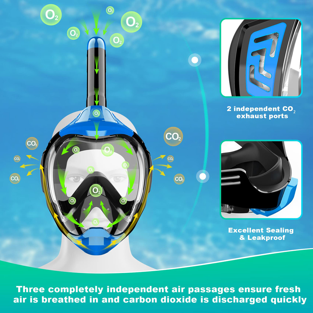 Full Face Snorkel Mask with La - Snorkel Mask Full Face ulasan dan harga