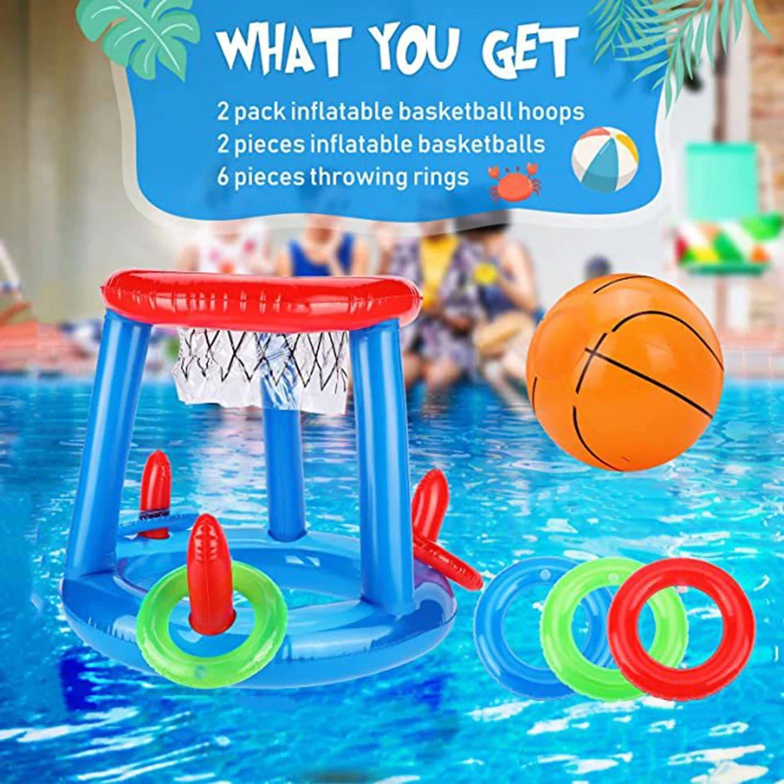 Inflatable Basketball Hoop & C - Pool Float Ring Inflatable ulasan dan harga