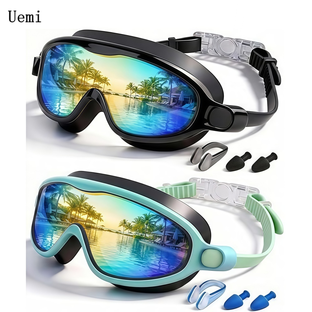 Swim Goggles, Wide View Anti F - Swim Goggles Anti Fog Uv ulasan dan harga