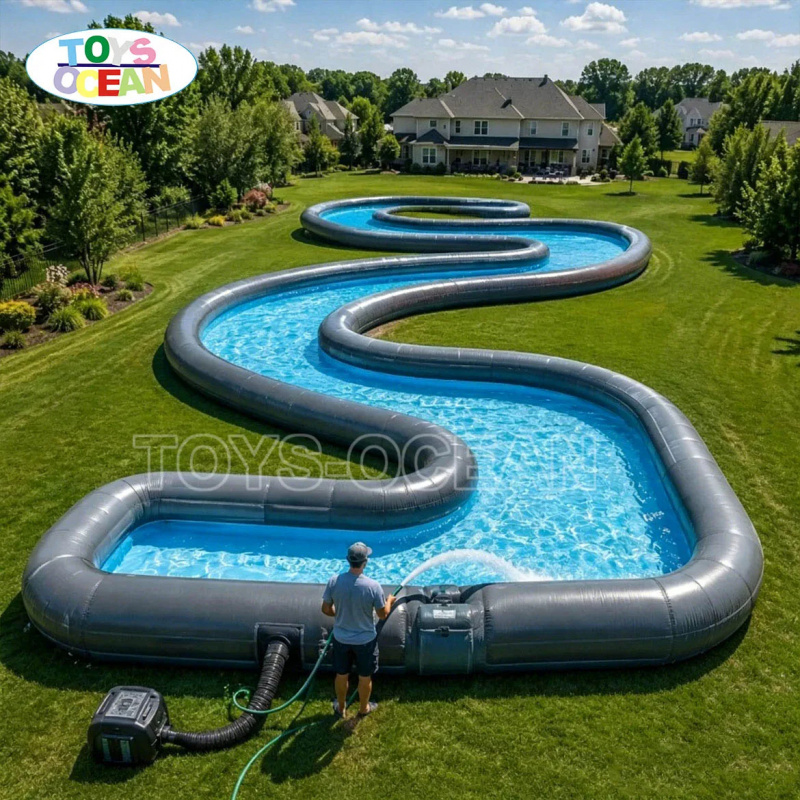 Commercial Inflatable Lazy Riv - Water Slide Inflatable ulasan dan harga
