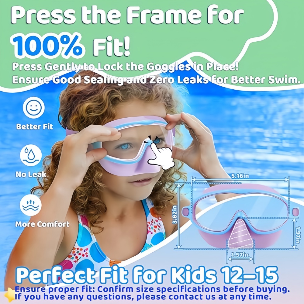 Kids Swimming Goggles with Nos - Swim Goggles Anti Fog Uv ulasan dan harga