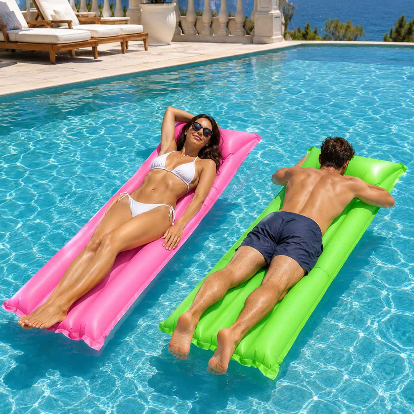 1PC Pool Float Bed Inflatable  - Pool Float Ring Inflatable ulasan dan harga